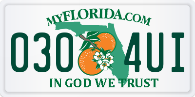 FL license plate 0304UI