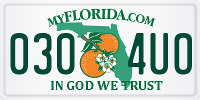 FL license plate 0304UO