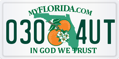 FL license plate 0304UT