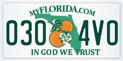 FL license plate 0304VO