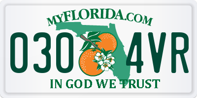 FL license plate 0304VR