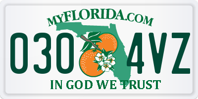 FL license plate 0304VZ