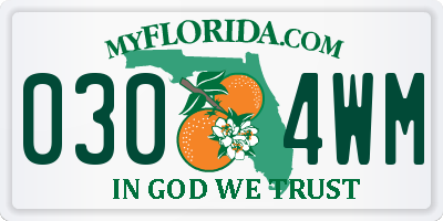 FL license plate 0304WM