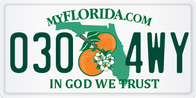 FL license plate 0304WY