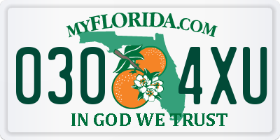 FL license plate 0304XU