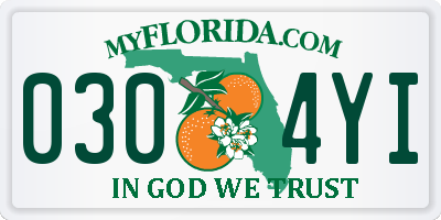 FL license plate 0304YI
