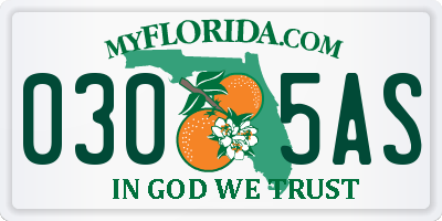 FL license plate 0305AS