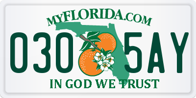 FL license plate 0305AY