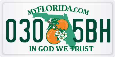FL license plate 0305BH