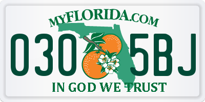 FL license plate 0305BJ