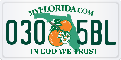 FL license plate 0305BL