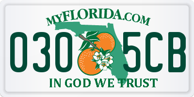 FL license plate 0305CB