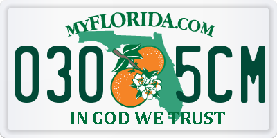 FL license plate 0305CM