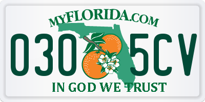 FL license plate 0305CV