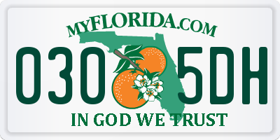 FL license plate 0305DH