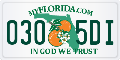 FL license plate 0305DI
