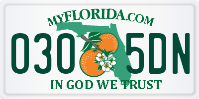FL license plate 0305DN