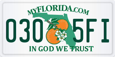 FL license plate 0305FI