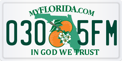 FL license plate 0305FM