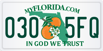 FL license plate 0305FQ