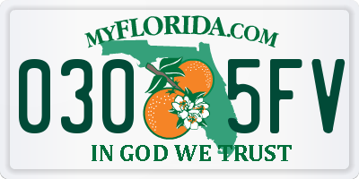 FL license plate 0305FV