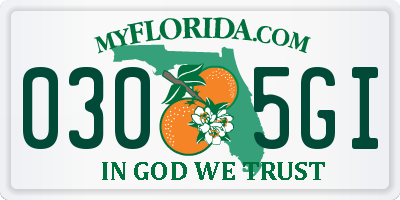 FL license plate 0305GI