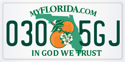 FL license plate 0305GJ
