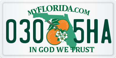 FL license plate 0305HA