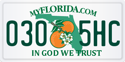 FL license plate 0305HC