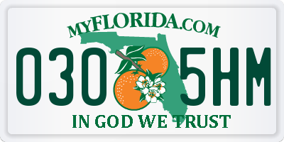 FL license plate 0305HM