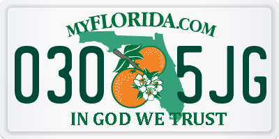 FL license plate 0305JG