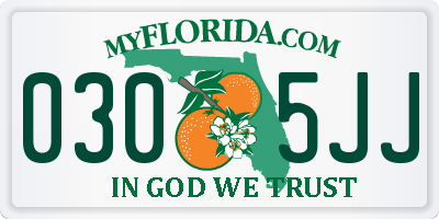 FL license plate 0305JJ