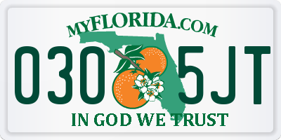 FL license plate 0305JT