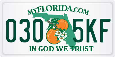 FL license plate 0305KF