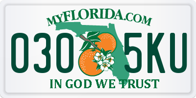 FL license plate 0305KU