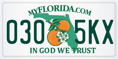 FL license plate 0305KX