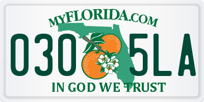 FL license plate 0305LA