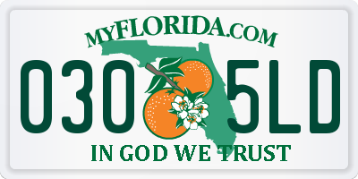 FL license plate 0305LD