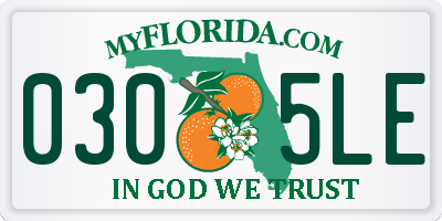 FL license plate 0305LE