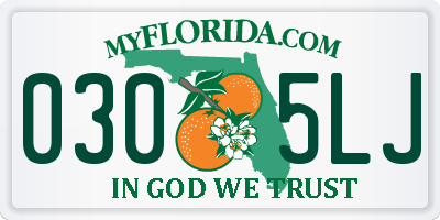 FL license plate 0305LJ