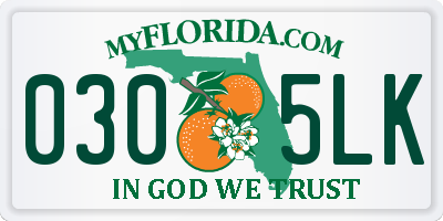 FL license plate 0305LK