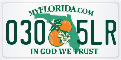 FL license plate 0305LR