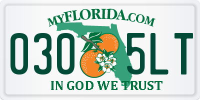FL license plate 0305LT