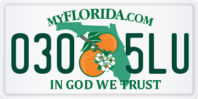 FL license plate 0305LU