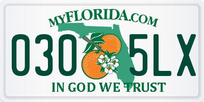FL license plate 0305LX