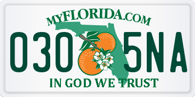FL license plate 0305NA