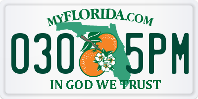 FL license plate 0305PM