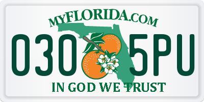 FL license plate 0305PU