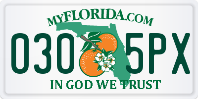 FL license plate 0305PX