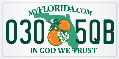 FL license plate 0305QB